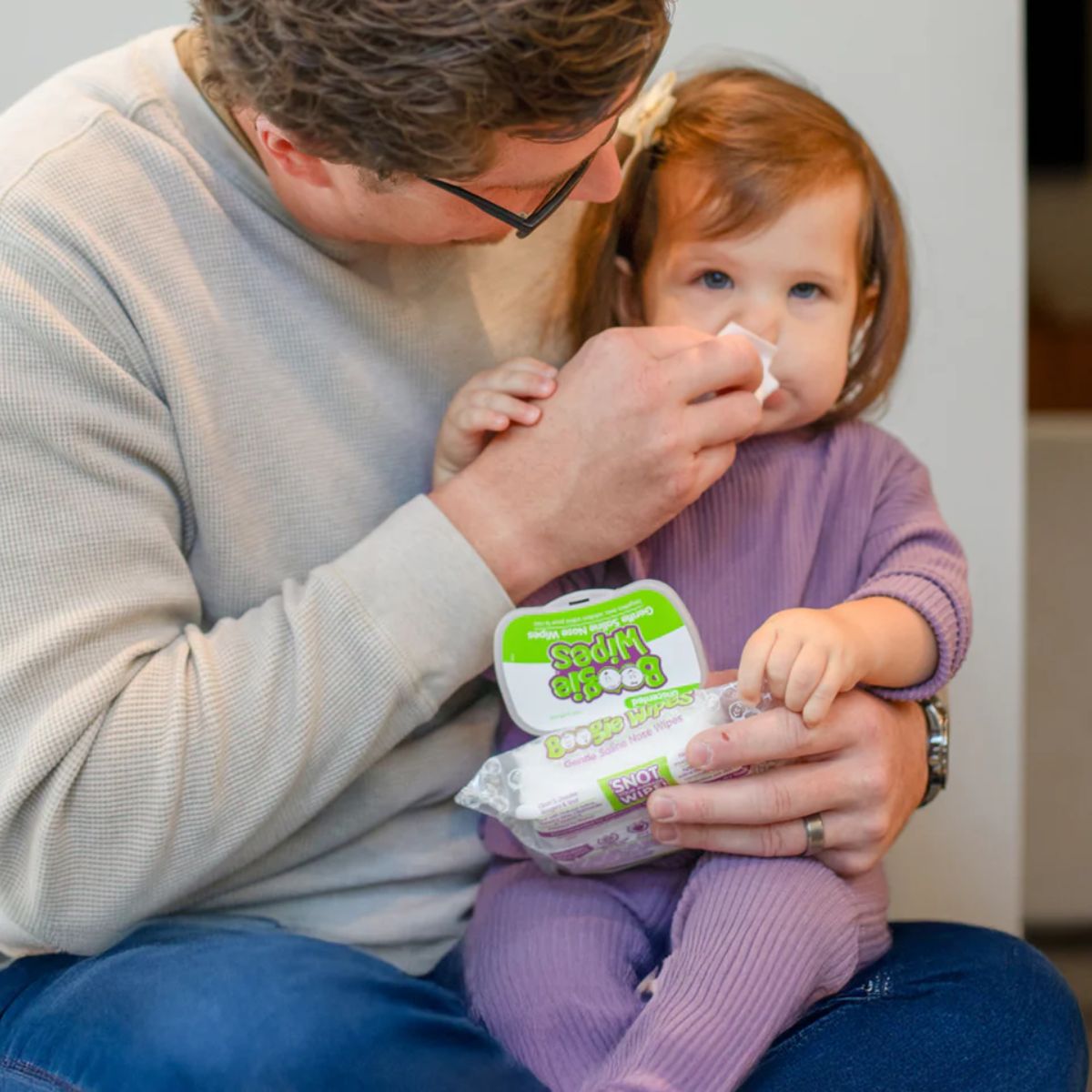 Boogie Wipes Saline Nose Wipes Unscented - 30 Count - Natural Saline Cleaning Power