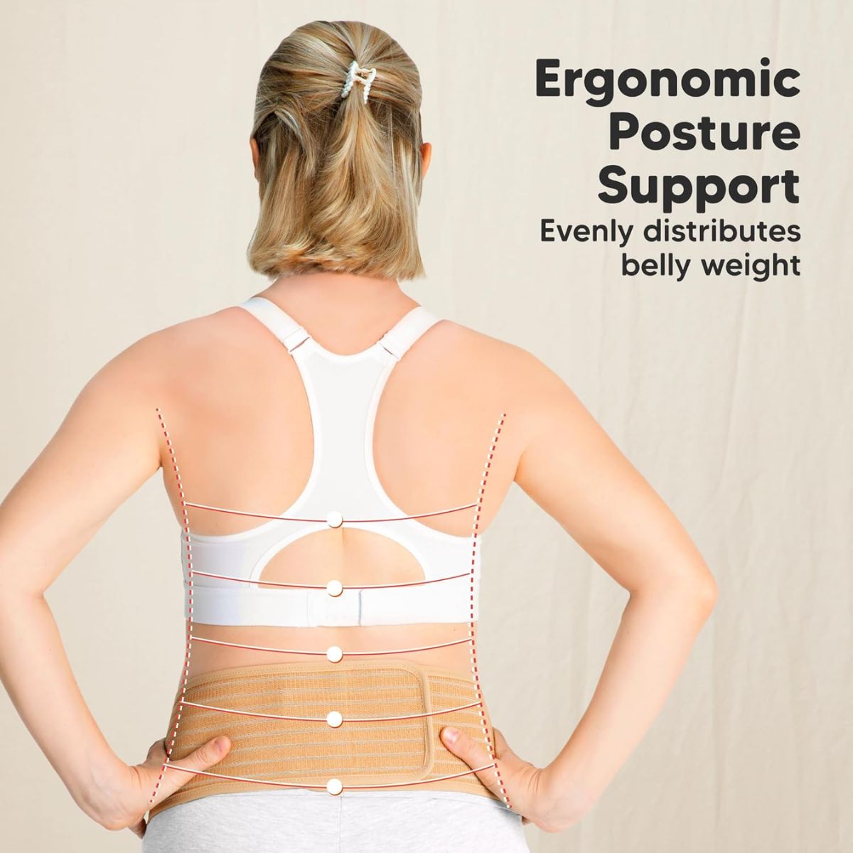 KeaBabies Ease Maternity Belly Band Support Belt M/L - Classic Ivory - Relieves Daily Pregnancy Discomfort